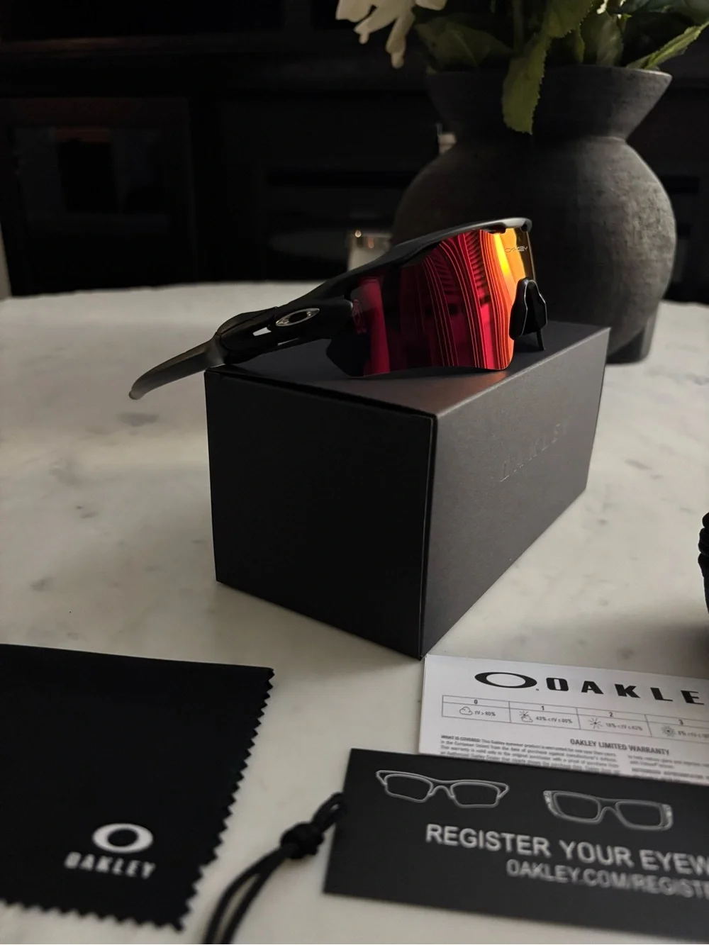 Oakley Radar Path Sunglasses Black Frame with Ruby-Orange Prizm Lens